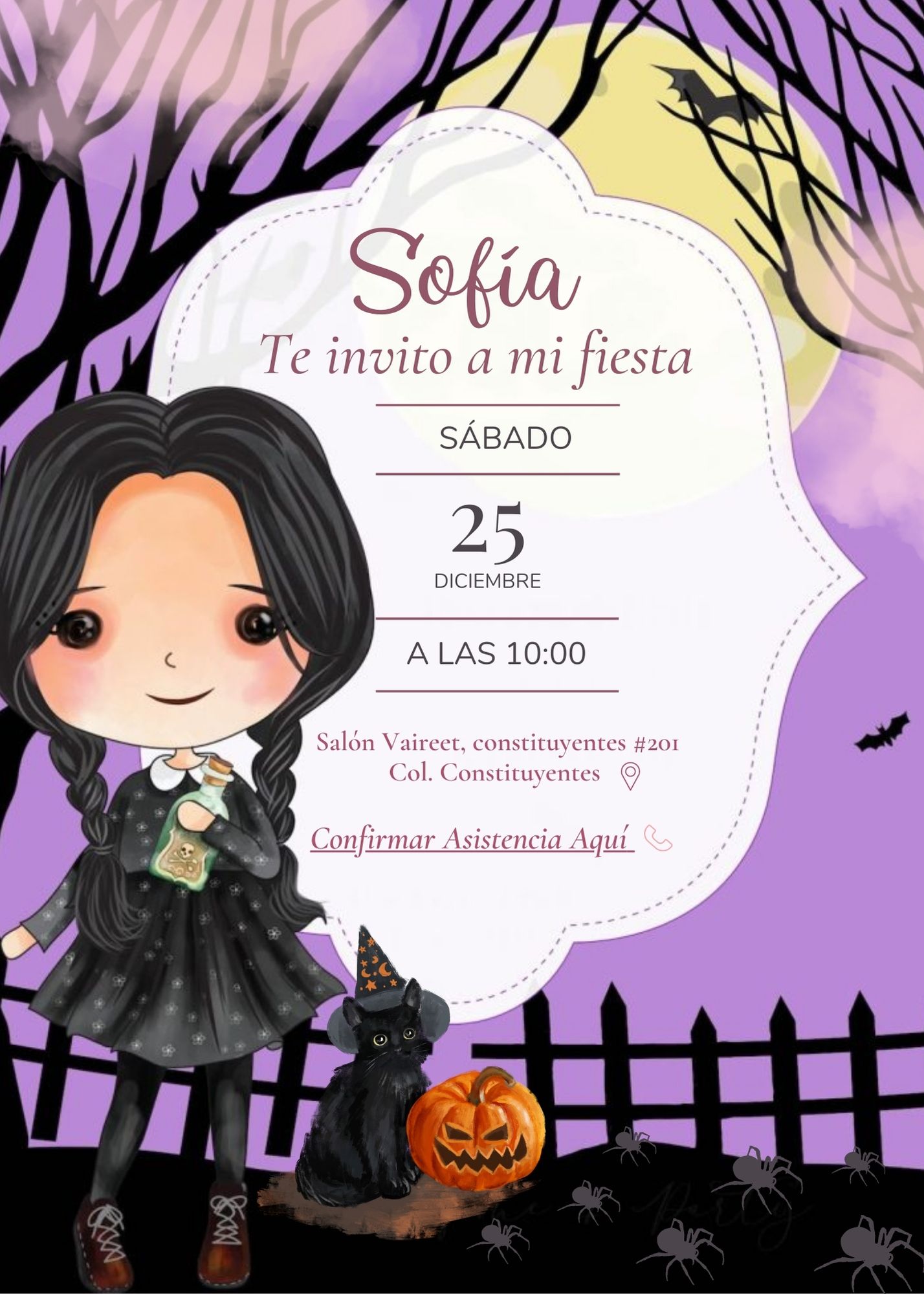 invitacion digital invitacion merlina para whatsapp
